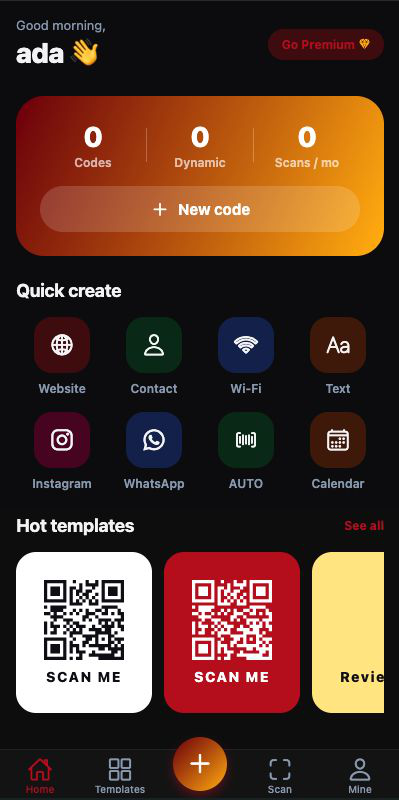 QR Seal mobile product screen